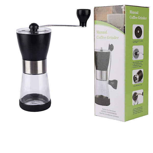 Moderne og fasjonable glasshåndkaffekvern, kaffekvern, bærbar kaffekvern