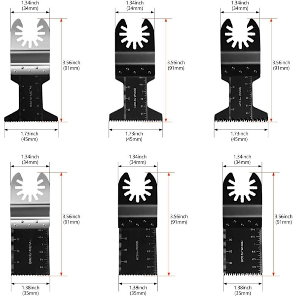 20 stk profesjonelle oscillerende sagblad multiverktøy tre/metall/plast sagblad med hurtigutløser