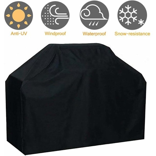 Heavy Duty Barbecue Cover Made from Waterproof, Windproof, Fade Resistant Oxford Fabric for Weber, Brinkmann and Most Barbecue Racks. 145 x 61 x 117