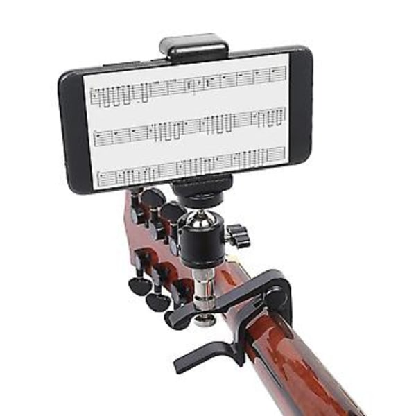 Elektrisk Akustisk Clip Gitarr Telefonhållare Gitarr Capo Mobiltelefon Clip Fäste