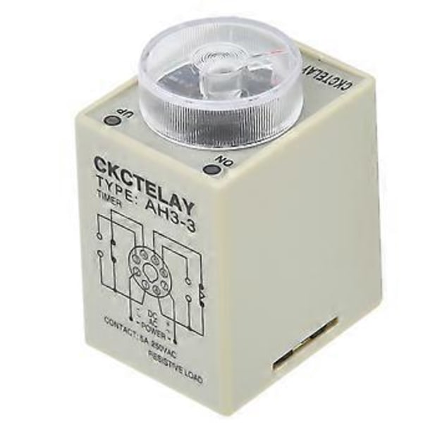AH3-3 Timerrelä Elektronisk Typ Justerbar Släppfördröjning Tidsrelä 8 Stift 3S (DC24V)