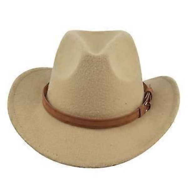 Klassisk cowboyhat retro jazzhat national stil uld top hat messing filthat retro imitation fårehat cowboyhat