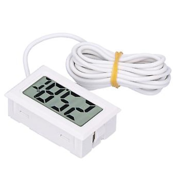 Digitaalinen lämpömittari Mini LCD Johdollinen elektroninen lämpötilan mittauslaite FY13001 Valkoinen