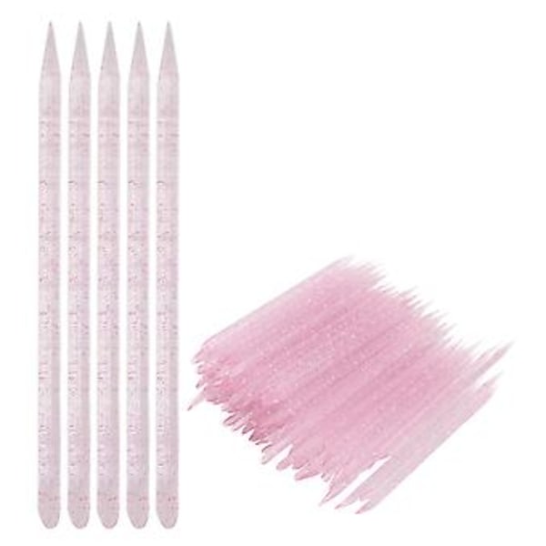 100 st Engångs Nagelbandsputtare Dubbelände Nagelband Manikyr Pedikyr Pinnar Rosa