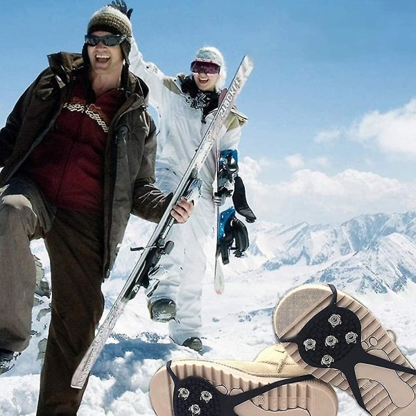 5 Tænders Is-Klamper Crampons - Snegreb Med Klo-Pigge For Sikker Trækkraft I Sort\"