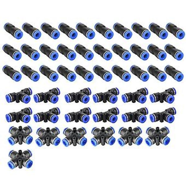 49 st Pneumatiska Kopplingar Pza/pu/pe Rör Rörkopplingar 8mm Slangkopplingar T-stycke