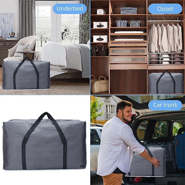 Stor rejsetaske, enkel og praktisk bagagepose, opbevaringspose til studerendes dyne, grå