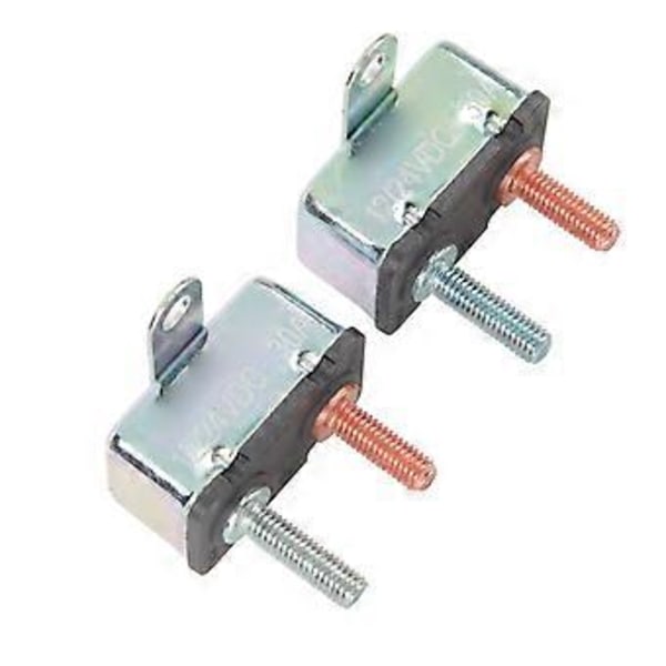 2st Automatiska Återställningsbrytare Kretsbrytare i Aluminiumlegering Överbelastningsskydd för Bil Båt 12V 24V 30A