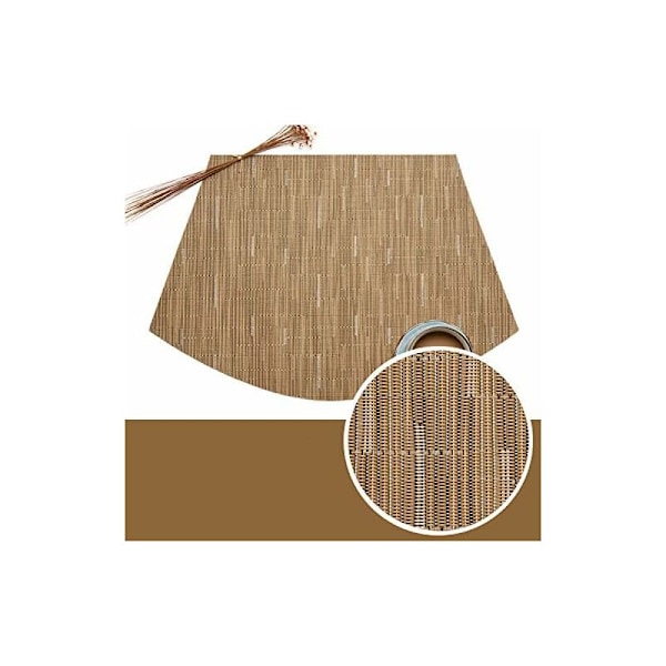 4 kpl PVC-paikka-alustaa Kiilapöytämatto Lämmönkestävä Pestävä Pöytämatto (Bamboo Tan)-Fei Yu