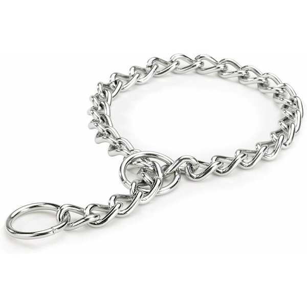 Rustfrit stål P Chock Metal kæde hundehalsbånd Halsbånd Gå træning kæledyr Tilbehør til små mellemstore store hunde-3,0 mmx55cm