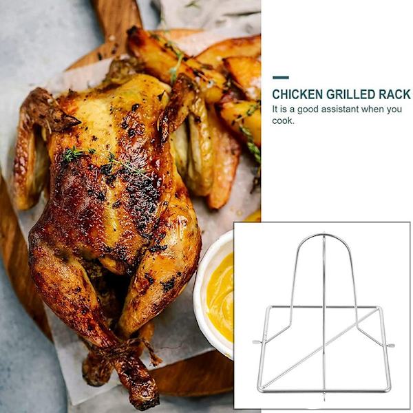 2 st Grill Kycklingställ Fällbar Kycklinggrill Kycklingbenställ Stekt Kycklingställ Ölflaska Kycklingbenställ