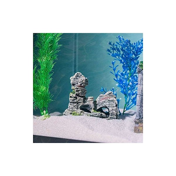 Akvariedekoration, Resin fiskeri akvarieornament, Polyresin Rock Cave Ornament Dekoration, Simulation til hjem akvarieornament, fisk T