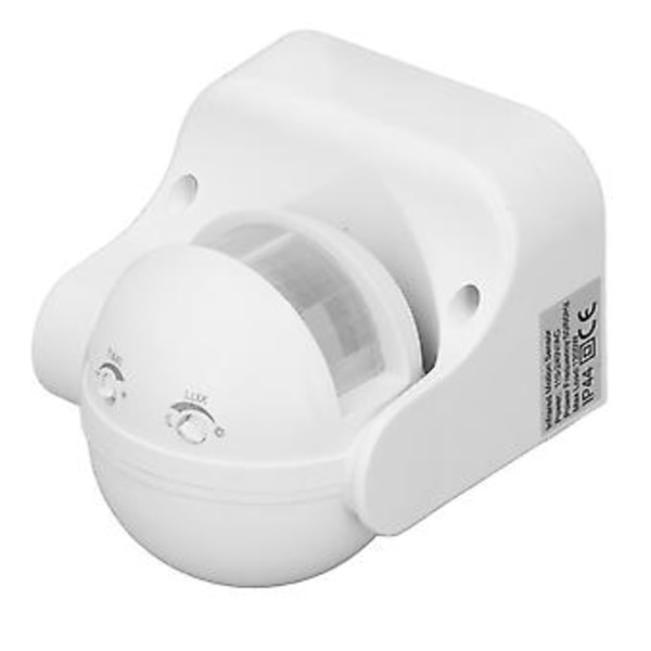 Rörelsesensordetektor Vattentät Intelligent Strålningsfri ABS-kapsling Infraröd PIR Rörelsesensor AC110‑240V Vit