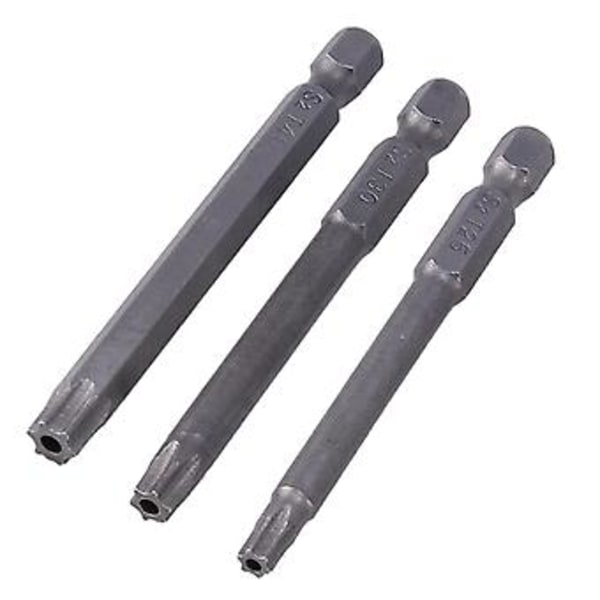 11 stk. 75 mm S2 Stål Skruetrækker Bits Hex Torx T6/t7/t8/t9/t10/t15/t20/t25/t27/t30/t40