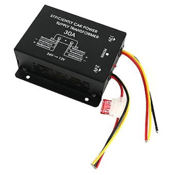 24v til 12v 30a Bil Strømforsyning Buck Transformator Konverter Lastebil Buss DVD Audio Modifikasjon Effektiv