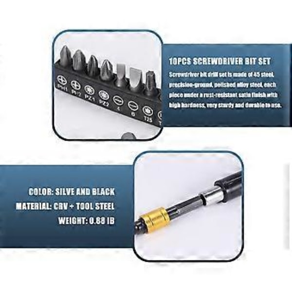 Flexibel Borrförlängare Hex Skaft Borrmutterdragare Bits Set, 3st Universal Hylsadapter Set, Skruvmejsel Bits Set