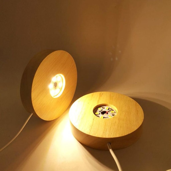 Mini Tynn Led Tre Display Base Resin Art Display Rundt Tre Natt Base Håndverk