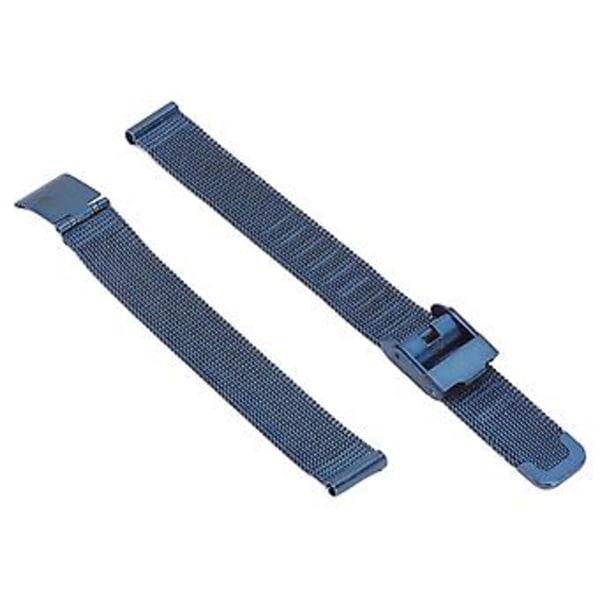 Mesh Vevd Rustfritt Stål Klokkereim Fleksibel Erstatningsreim Til Klokke Tilbehør for Menn Kvinner Blå 1.4cm