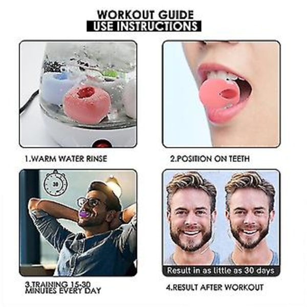 Fitness Ansiktsmasseter Män Ansikts Go Mun Käklinje Käkövning Tugga Boll Tugga Bettbrytare