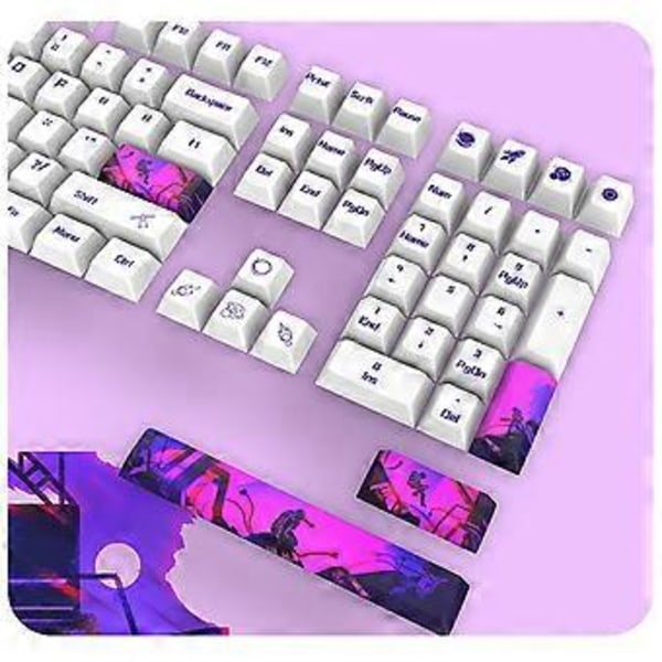 130 Tangenter Cherry Profil Keycap PBT DYE-SUB Elektronisk Spel Keycap Set För GK61/64/68/84/980 Mekaniskt Tangentbord