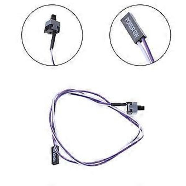 1-pack 2-stifts SW PC Strömkabel På/Av Tryckknapp Datorbrytare Kabel 0,48m