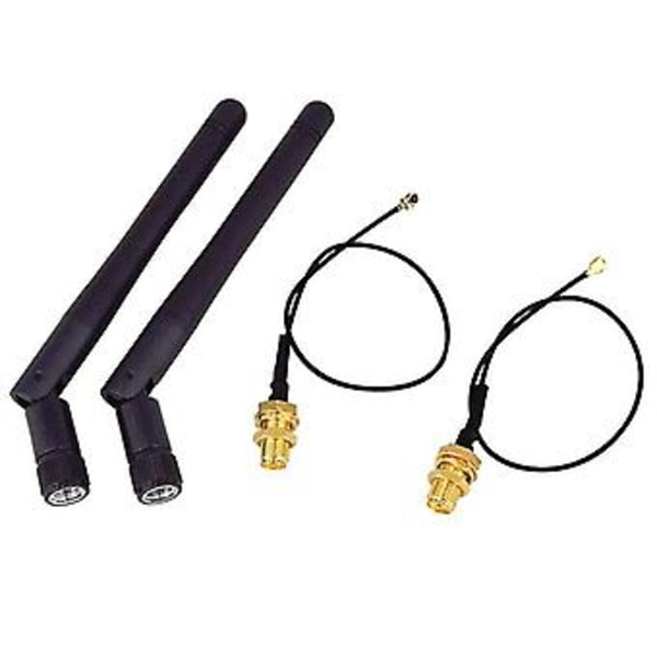 2 stk./lot 2,4 GHz 3dBi Wifi 2,4g Antenne Rp-sma Trådløs Router+pci U.fl Ipx Til Rp Sma Ma