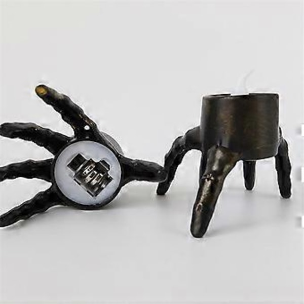 Halloween Skelett Handlampa, LED Elektronisk Ljusstake, Flamfri Ljusstake, Skräck Halloween Inredning A