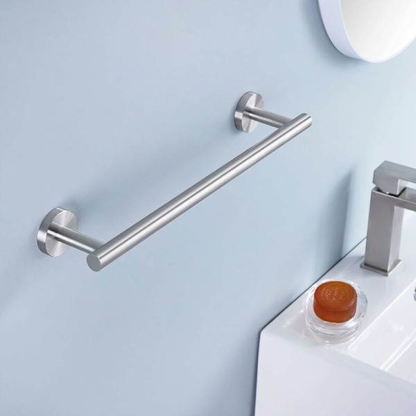 Håndklædeholder 40CM Badeværelse Håndklædeholder Køkken Opvaskeklud Hanger SUS304 Rustfrit Stål RUSTPROOF Væghængt Børstet Stål