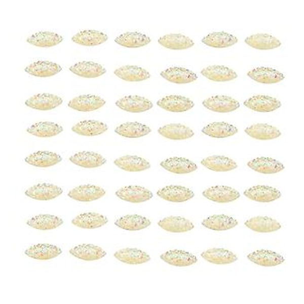 48 st Påsybara Strass-stenar 0,8x1,5 cm Elegant Färgäkta Platt Baksida Mångsidiga Glasstrass-stenar för Kläder Väskor Skor