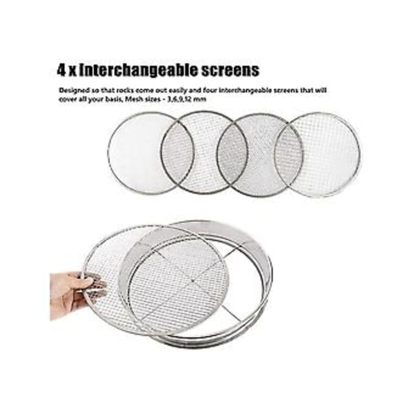 En Potting Mesh Sieve Sifting Pan - Mindre Stålblanding S 4 Sieve Mesh Filter(1/8in,1