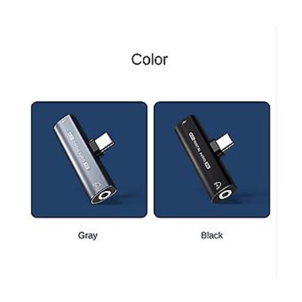 2in1 Usb Type-c - Usb C/3,5mm Kuulokeadapteri Ph Dac O Muunnin 32bit/384khz Digitaalinen