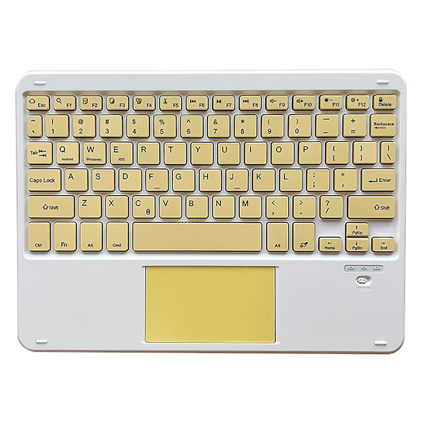 Ultratynd trådløst Bluetooth-tastatur med touchpad - Universelt genopladeligt tastatur til iPad iOS Android Windows-enheder Hvid