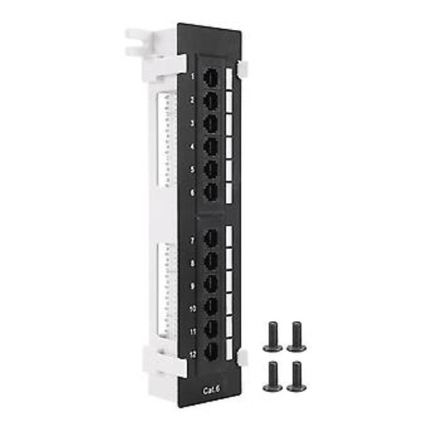 Verktygssats 12 Port Cat6 Panel Rj45 Ing Monteringsfäste för Rack