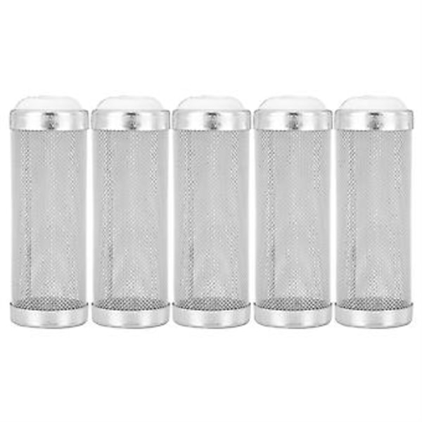5 st Rostfritt Stål Akvarium Filter Inlopp Insugningskorg Räkskydd (16mm)