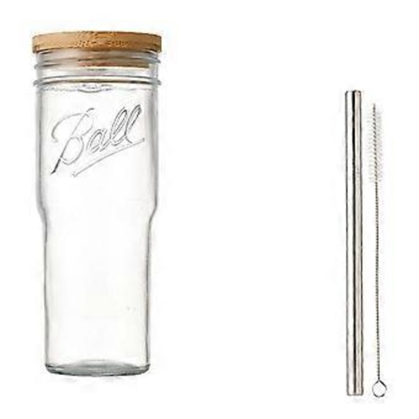 700 ml/24 oz Kall dryckeskopp med bambulock, transparent tedryckesbehållare, retro mugg för hemmafest, bar, cocktail