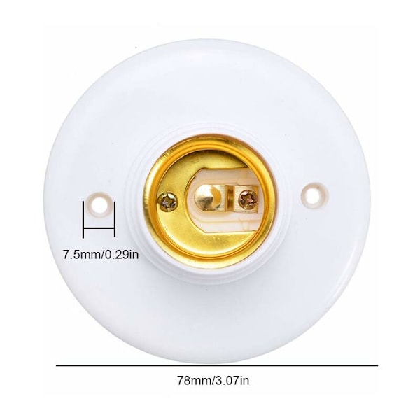 E27-lampunkanta, seinäkiinnityksellä varustettu pistorasia, LED-lampun kanta-adapteri, E27-lampulle, muovinen pyöreä ruuvikanta, 10 kpl