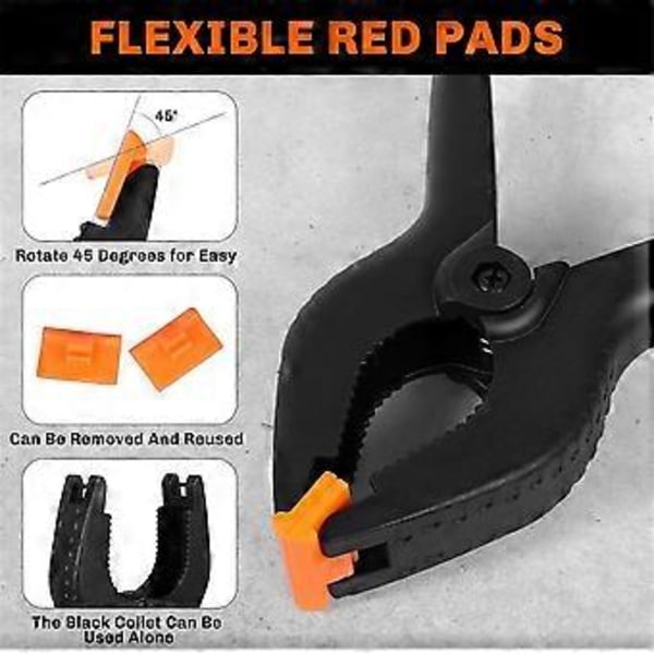 10-pak Premium Fjederklemmer - Kraftige Clips i Assorterede Størrelser 6,5 tommer, 4,5 tommer og 3,5 tommer