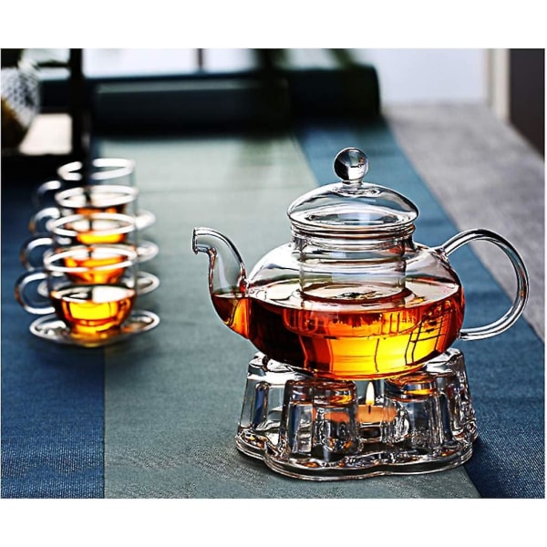 Universal Solid Crystal Glass Tekanne Varmer | Tekanne Varmer -- Stearinlys Flammer Aldri Ut