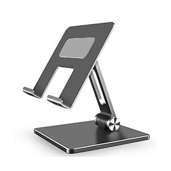 Alumiiniseoksesta valmistettu tablettiteline D, sopii iPadille, korkeussäädettävä, monitoiminen pöytäteline
