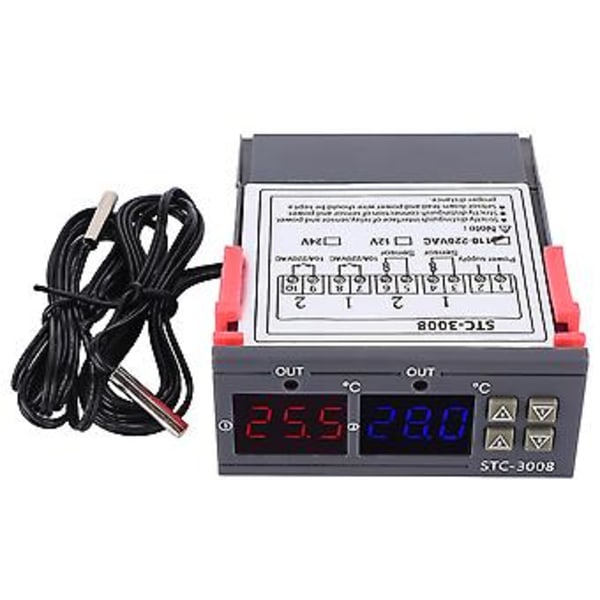 Digital Intelligent Termostat Justerbar Temperaturkontrollbrytare med Dubbla NTC(110-220V)