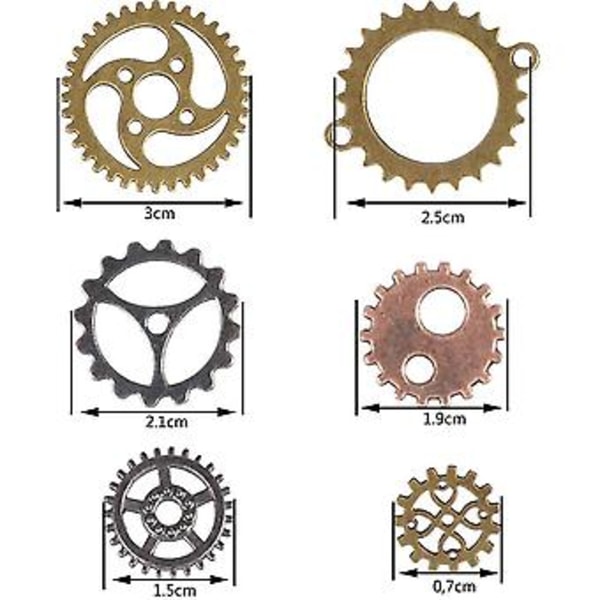Legeringsväxel DIY Smycken Steampunk Växel Smyckestillbehör (blandade färger) (santanxing)
