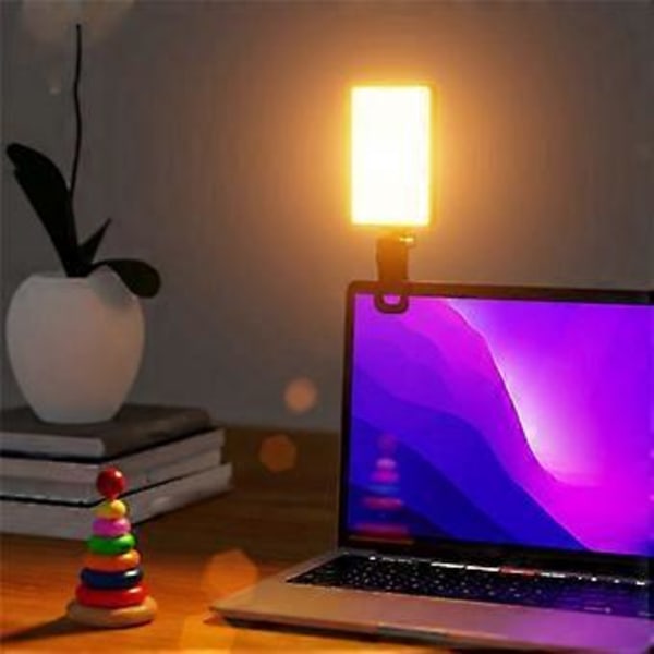 LED Høj Effekt Genopladelig Clip Fill Light Justerbar Bærbar Lampe til Telefon, Pad, til Makeup, Selfie, Vlog