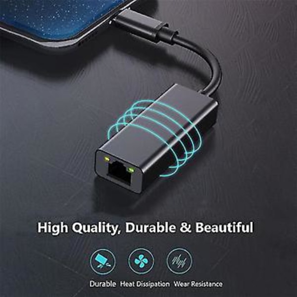 Type-c Gigabit Nettverkskort Type-c Til Rj45 Kablet Nettverkskort Ethernet 10/100/1000mbps Nettverkskort