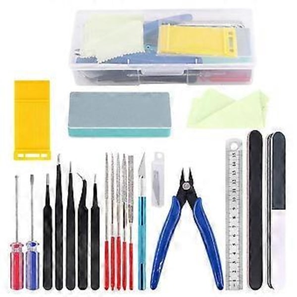 21-delars Modell Grundläggande Verktygssats Modellverktygssats Lämplig för Bilmodellbygge och DIY-verktyg.