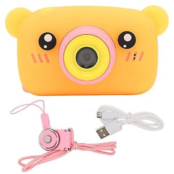Barnekamera HD Front og Bak Doble Kameraer Multifunksjonelt Barnekamera for 3‑10 År Gammel Oransje