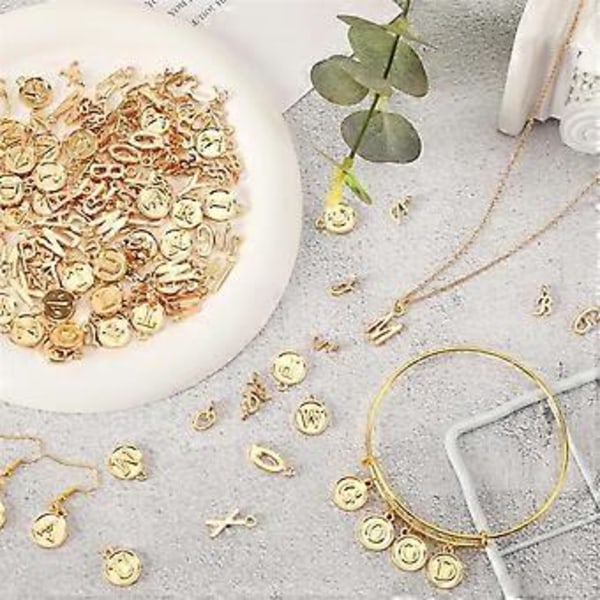 Bogstavs Charms, 156 stk./6 sæt Alfabet ABC Bogstavs Charms 3 Stilarter Store A-Z Charms DIY Armbånd Halskæde til Smykker B