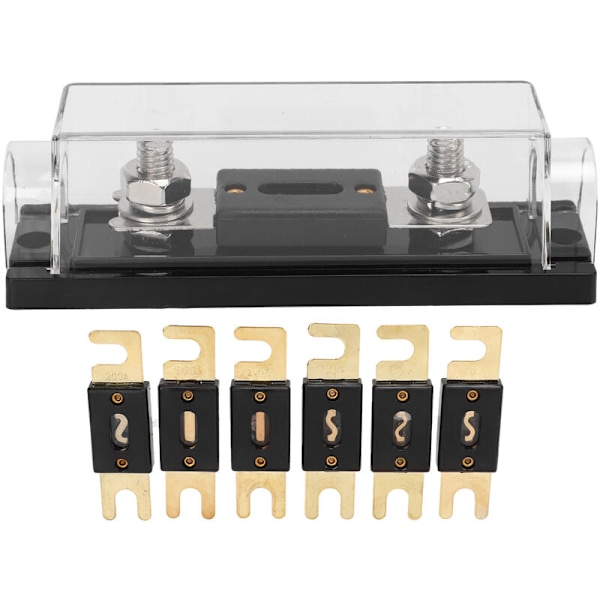 Car Audio Fuse Holder Video System 150A ANL Fuse Block Set with 6 Fuses for RV Yacht Boat Agricultural Vehicle