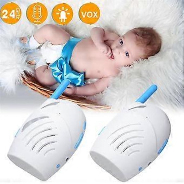 2.4GHz Trådlös Babyvakt Digital Ljud Babyvakt 2-Vägs Samtal Babygråtdetektor Walkie Talkie Barnvakt