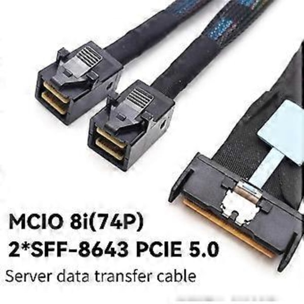 0,8 m Serveradapterkabel Slimesas MCIO 8I til 2xSFF-8643 MINISAS Server Data Multifunksjonell Praktisk Adapterkabel