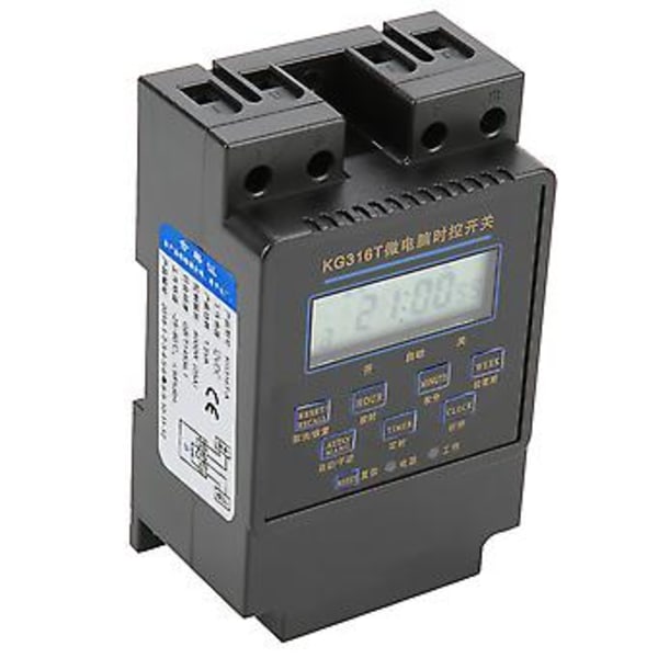 KG316T-A Mikrotietokoneajastinkytkin Digitaalinen LCD Ohjelmoitava Ajanohjauskytkin (12VDC)